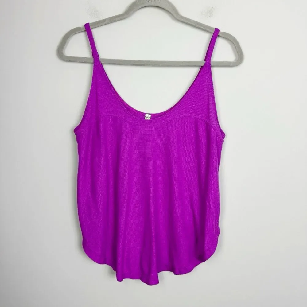 FREE PEOPLE | INTIMATELY Purple Textured Side Slit Tank Top Women’s Size Medium